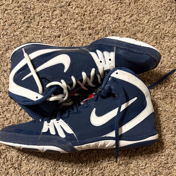 Nike Navy and White High-Top Sneakers